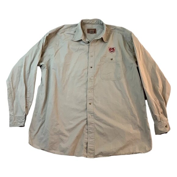 Gear For Sports Fear This Logo Button Up Long Sleeve Shirt Men's Size 2XL Khaki - Picture 1 of 10